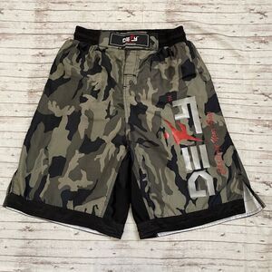 Defy MMA Fighting Shorts Mens Sz L Camo Black Boxing Workout Training Athletic